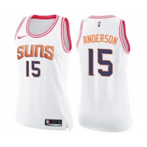 Women's Nike Phoenix Suns #15 Ryan Anderson Swingman White Pink Fashion NBA Jersey