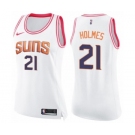 Women's Nike Phoenix Suns #21 Richaun Holmes Swingman White Pink Fashion NBA Jersey