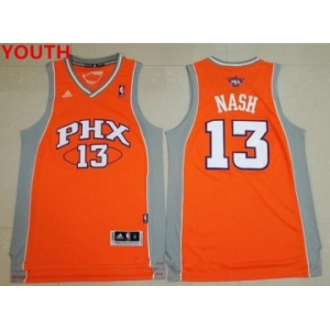 Youth Phoenix Suns #13 Steve Nash Orange Stitched NBA Adidas Revolution 30 Swingman Jersey