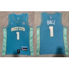 Hornets #1 LaMelo Ball Blue Nike 2023-24 City Edition Swingman Jersey