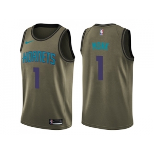 Men Nike Charlotte Hornets #1 Malik Monk Green Salute to Service NBA Swingman Jersey