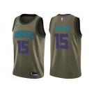 Men Nike Charlotte Hornets #15 Kemba Walker Green Salute to Service NBA Swingman Jersey