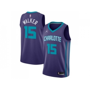 Men Nike Charlotte Hornets #15 Kemba Walker Purple NBA Jordan Swingman Statement Edition Jersey