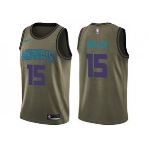 Men Nike Charlotte Hornets #15 Percy Miller Green Salute to Service NBA Swingman Jerse