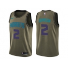 Men Nike Charlotte Hornets #2 Larry Johnson Green Salute to Service NBA Swingman Jersey