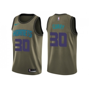 Men Nike Charlotte Hornets #30 Dell Curry Green Salute to Service NBA Swingman Jersey