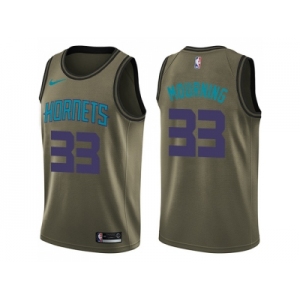 Men Nike Charlotte Hornets #33 Alonzo Mourning Green Salute to Service NBA Swingman Jersey