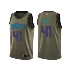 Men Nike Charlotte Hornets #41 Glen Rice Green Salute to Service NBA Swingman Jersey