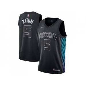 Men Nike Charlotte Hornets #5 Nicolas Batum Black NBA Jordan Swingman City Edition Jersey