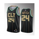 Men's Charlotte Hornets #24 Brandon Miller Black 2023 Draft City Edition Stitched Basketball Jersey