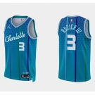 Men's Charlotte Hornets #3 Terry Rozier III Blue 75th Anniversary City Stitched Basketball Jersey