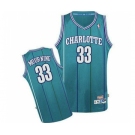 Men's Charlotte Hornets #33 Alonzo Mourning Authentic Light Blue Throwback Basketball Jersey