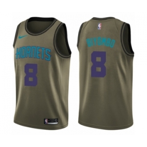 Men's Nike Charlotte Hornets #8 Bismack Biyombo Swingman Green Salute to Service NBA Jersey