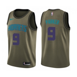Men's Nike Charlotte Hornets #9 Tony Parker Swingman Green Salute to Service NBA Jersey