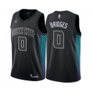 Men's Nike Jordan Charlotte Hornets #0 Miles Bridges Swingman Black NBA Jersey - City Edition