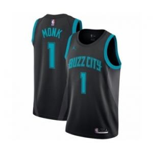 Men's Nike Jordan Charlotte Hornets #1 Malik Monk Swingman Black NBA Jersey - 2018-19 City Edition