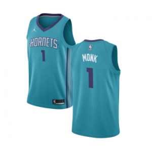 Men's Nike Jordan Charlotte Hornets #1 Malik Monk Swingman Teal NBA Jersey - Icon Edition