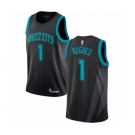 Men's Nike Jordan Charlotte Hornets #1 Muggsy Bogues Swingman Black NBA Jersey - 2018-19 City Edition