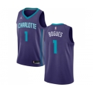 Men's Nike Jordan Charlotte Hornets #1 Muggsy Bogues Swingman Purple NBA Jersey Statement Edition