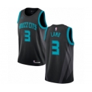 Men's Nike Jordan Charlotte Hornets #3 Jeremy Lamb Swingman Black NBA Jersey - 2018-19 City Edition