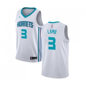 Men's Nike Jordan Charlotte Hornets #3 Jeremy Lamb Swingman White NBA Jersey - Association Edition