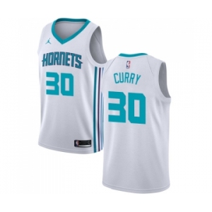 Men's Nike Jordan Charlotte Hornets #30 Dell Curry Swingman White NBA Jersey - Association Edition