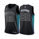 Men's Nike Jordan Charlotte Hornets #33 Alonzo Mourning Swingman Black NBA Jersey - City Edition