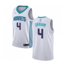 Men's Nike Jordan Charlotte Hornets #4 Devonte Graham Authentic White NBA Jersey - Association Edition