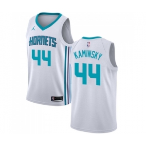 Men's Nike Jordan Charlotte Hornets #44 Frank Kaminsky Swingman White NBA Jersey - Association Edition