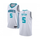 Men's Nike Jordan Charlotte Hornets #5 Nicolas Batum Authentic White NBA Jersey - Association Edition