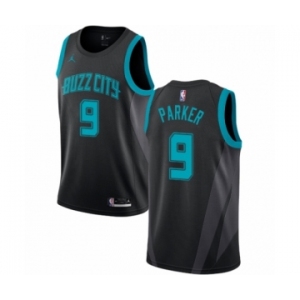 Men's Nike Jordan Charlotte Hornets #9 Tony Parker Authentic Black NBA Jersey - 2018-19 City Edition