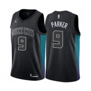 Men's Nike Jordan Charlotte Hornets #9 Tony Parker Swingman Black NBA Jersey - City Edition