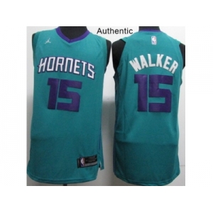 Nike Charlotte Hornets #15 Kemba Walker Teal NBA Jordan Authentic Icon Edition Jersey