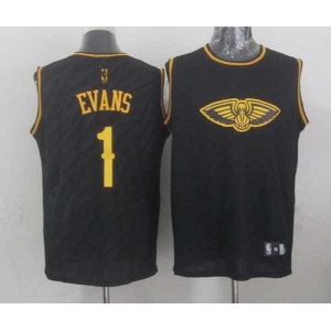 nba new orleans hornets #1 evans black[gold lettering fashion]