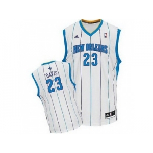 nba new orleans hornets #23 anthony davis white(stripe)