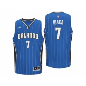 Men Orlando Magic #7 Serge Ibaka Road Blue New Swingman Jersey