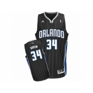 Men's Adidas Orlando Magic #34 Jeff Green Swingman Black Alternate NBA Jersey