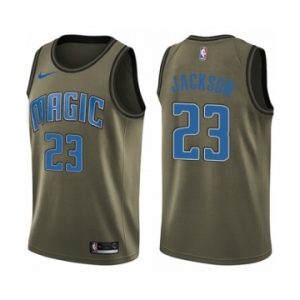 Men's Nike Orlando Magic #23 Justin Jackson Swingman Green Salute to Service NBA Jersey