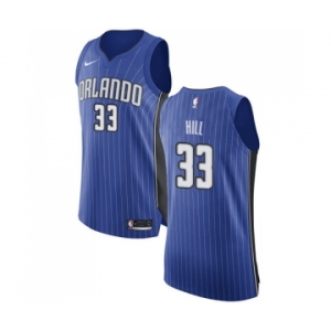 Men's Nike Orlando Magic #33 Grant Hill Authentic Royal Blue Road NBA Jersey - Icon Edition