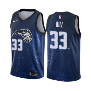 Men's Nike Orlando Magic #33 Grant Hill Swingman Blue NBA Jersey - City Edition