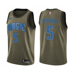 Men's Nike Orlando Magic #5 Marreese Speights Swingman Green Salute to Service NBA Jersey