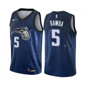 Men's Nike Orlando Magic #5 Mohamed Bamba Authentic Blue NBA Jersey - City Edition