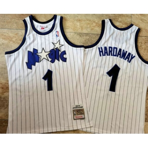 Men's Orlando Magic #1 Penny Hardaway 1993-94 White Hardwood Classics Soul AU Throwback Jersey