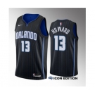 Men's Orlando Magic #13 Jett Howard Black 2023 Draft Icon Edition Stitched Basketball Jersey