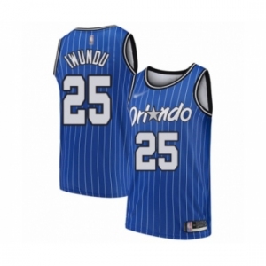 Men's Orlando Magic #25 Wes Iwundu Authentic Blue Hardwood Classics Basketball Jersey