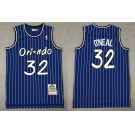 Men's Orlando Magic #32 Shaquille O'neal 1994-95 Purple Hardwood Classics Soul Swingman Throwback Jersey