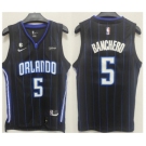 Men's Orlando Magic #5 Paolo Banchero Black With No.6 Patch Icon Edition Stitched Swingman Jersey