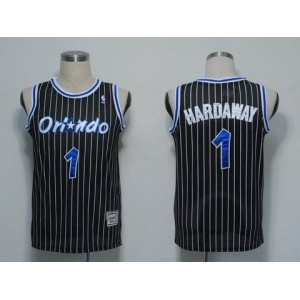 nba  orlando magic #1 hardaway black(pinstripes)