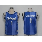 nba orlando magic #1 hardaway blue[hardaway](pinstripes)