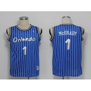 nba orlando magic #1 mcgrady blue(pinstripes)